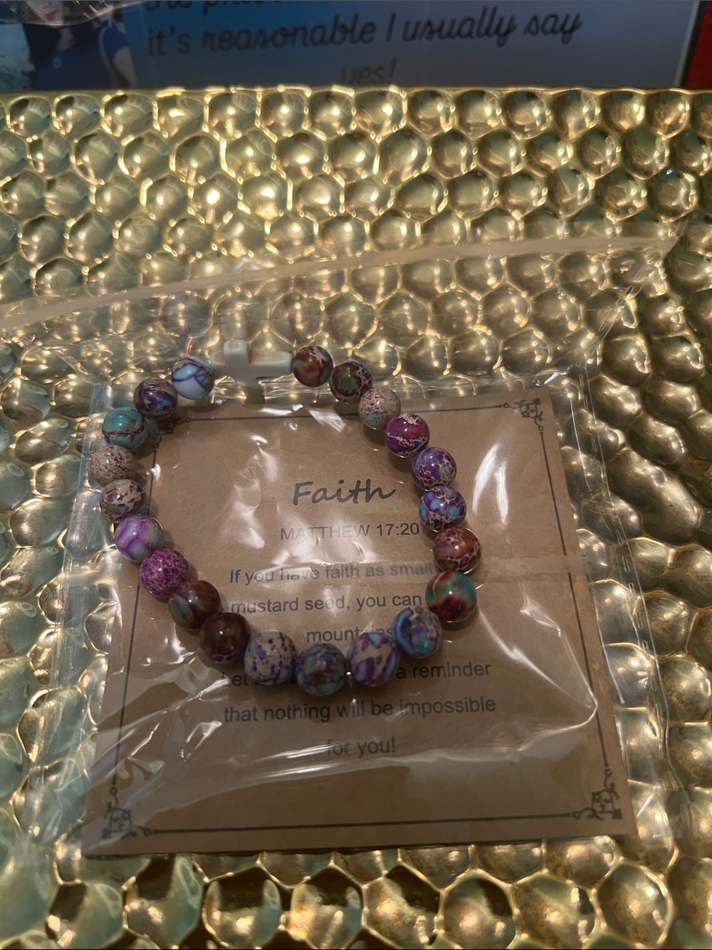 #2514**Faith Women multiple natural stone bead bracelet - Picture 6 of 17
